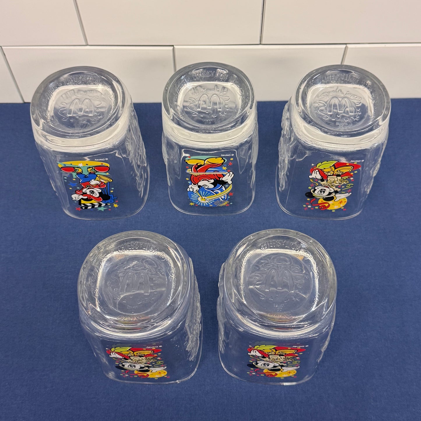 McDonald's Disney World Celebration 2000 Glasses Set of 5 Vintage