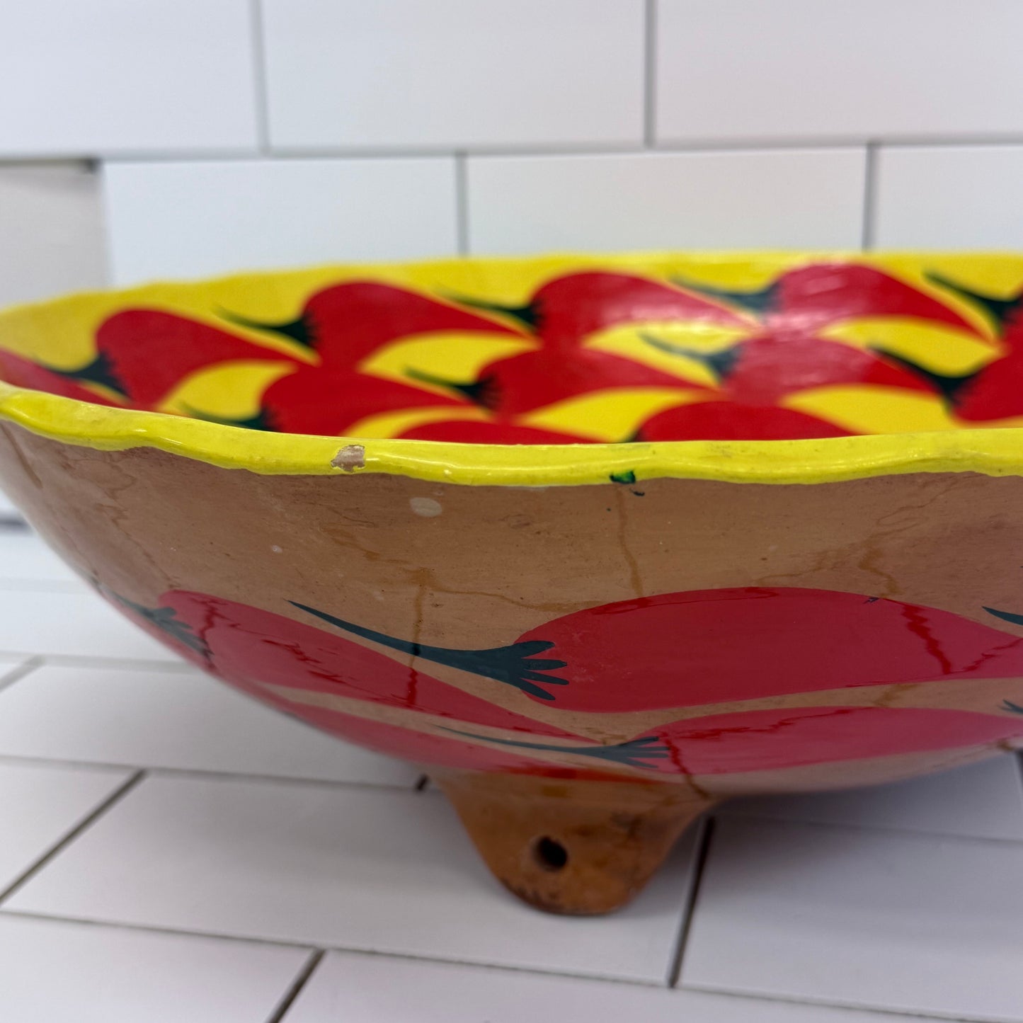 Mexican Art Pottery Chili Pepper Serving Bowl