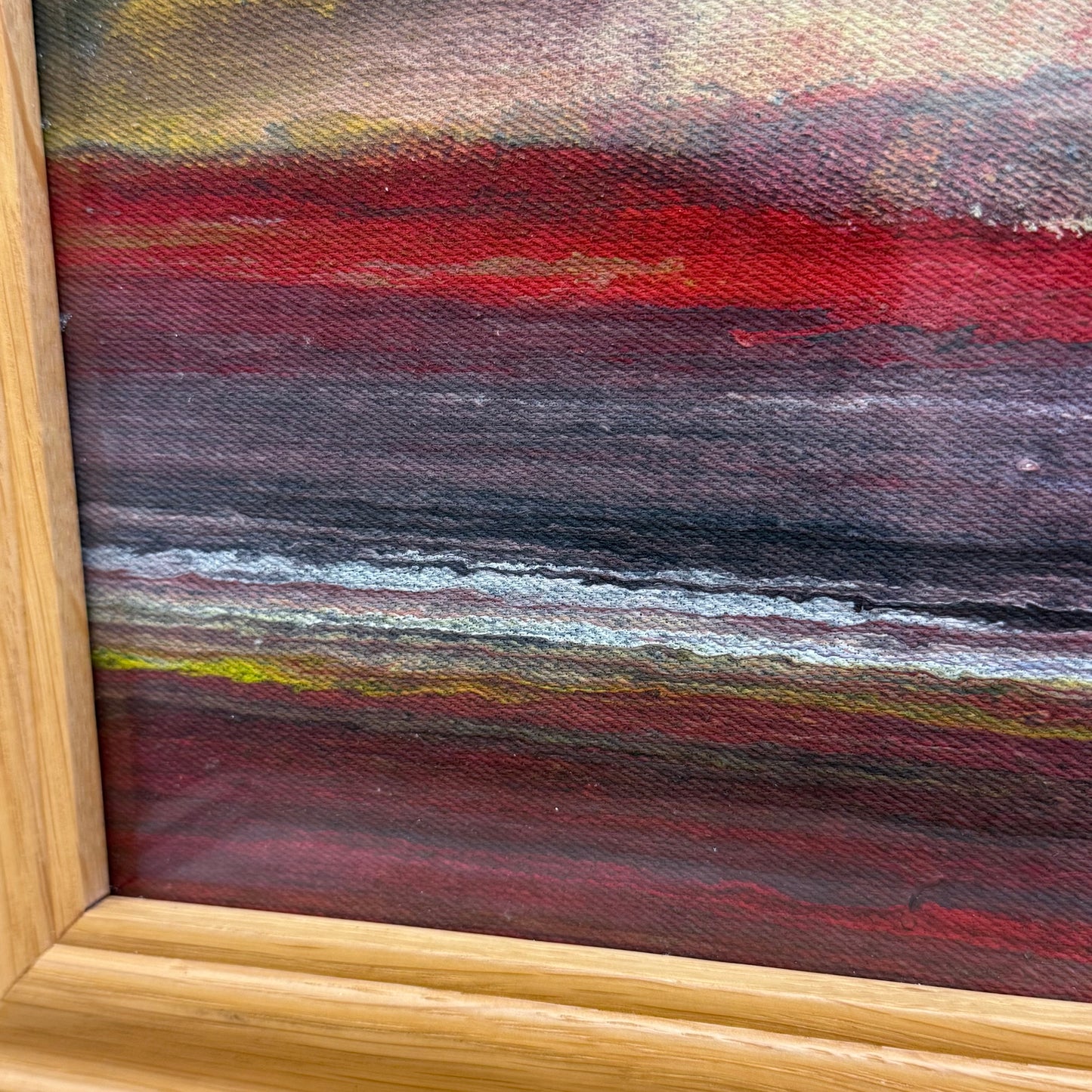 Original Llama Desert Sunset Painting Framed Canvas