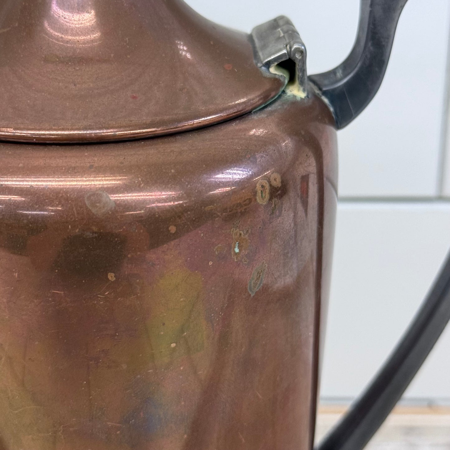 Taber & Tibbits Copper Silver plate Coffee Pot 1920s
