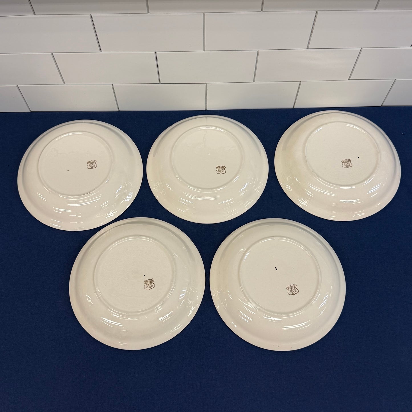 Stetson Soup Bowls Set 22K Gold Floral China
