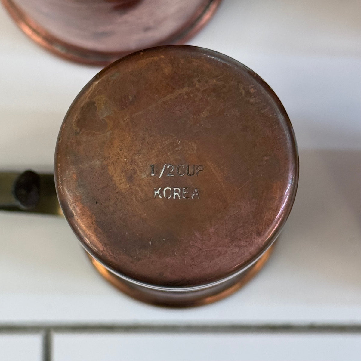 Copper Nesting Measuring Cups Set of 4 Rustic Kitchen