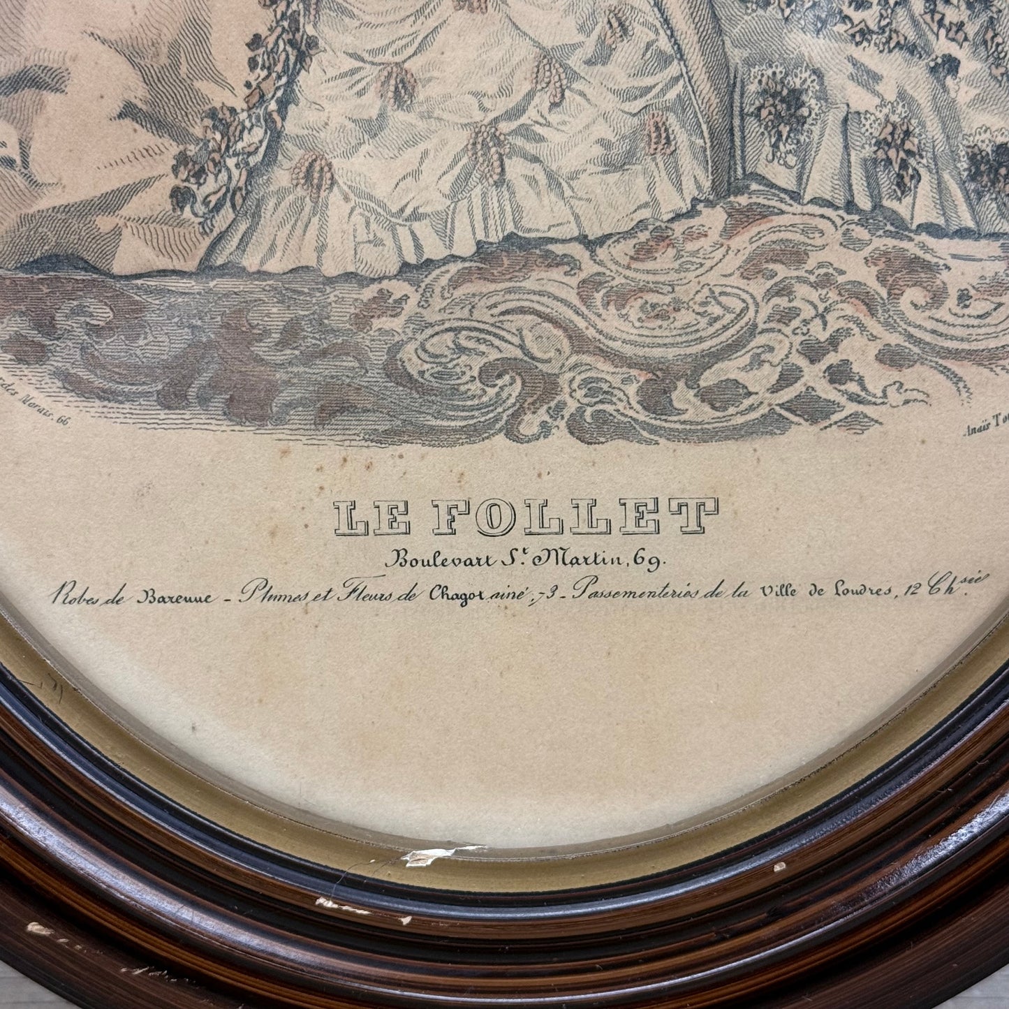 Le Follet French Fashion Art Print Oval Frame