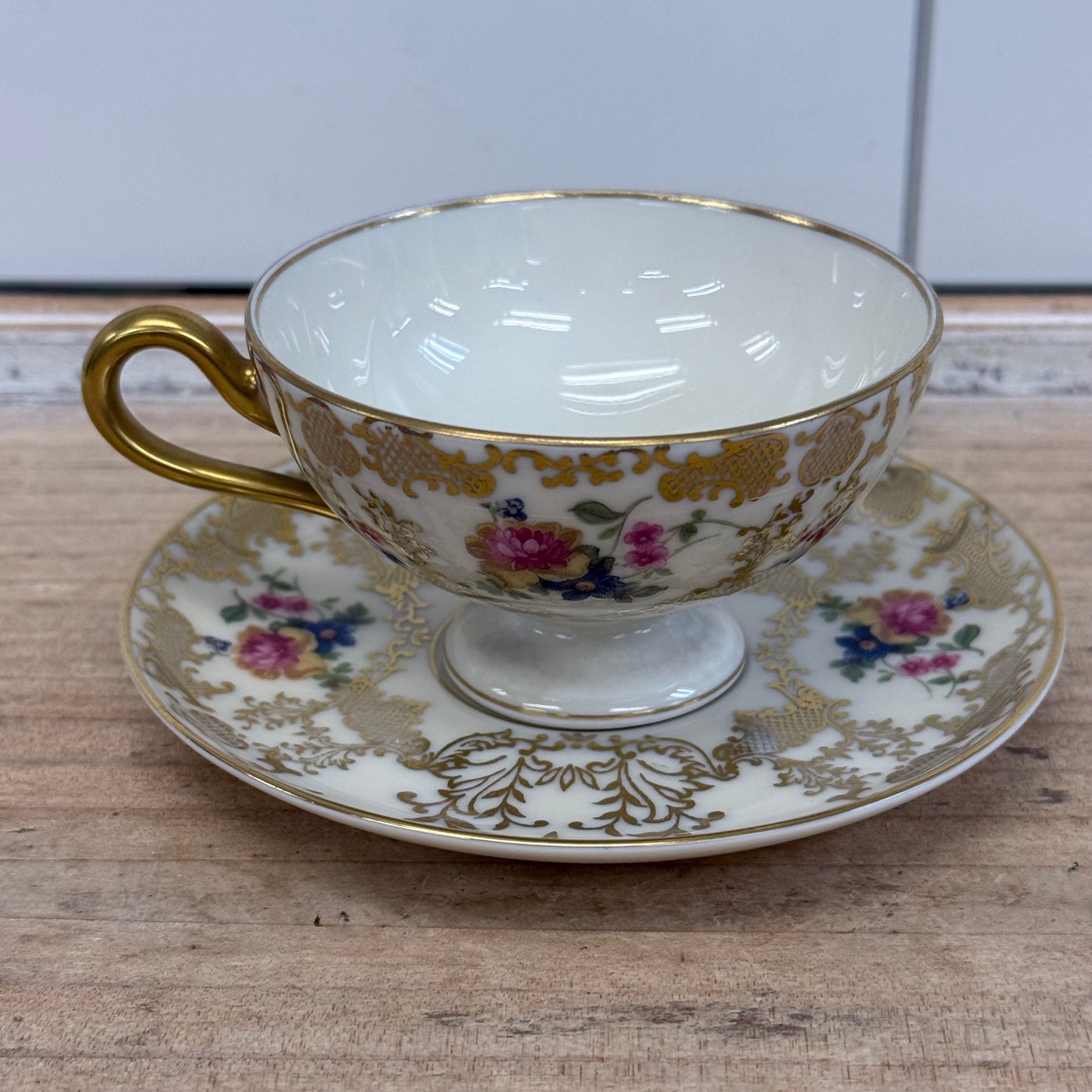 Bohemia Royal Ivory Teacup & Saucer Set of 8 Vintage 1930s