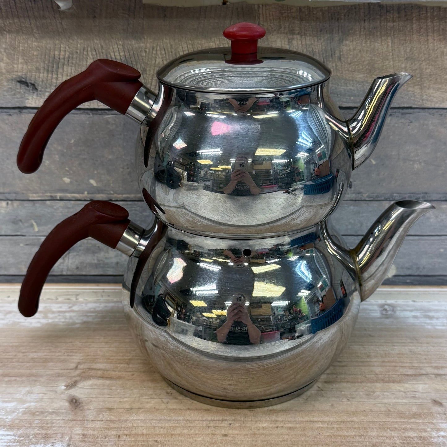 Turkish Double Teapot, Stainless Steel