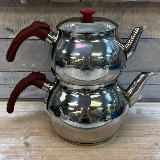 Turkish Double Teapot, Stainless Steel