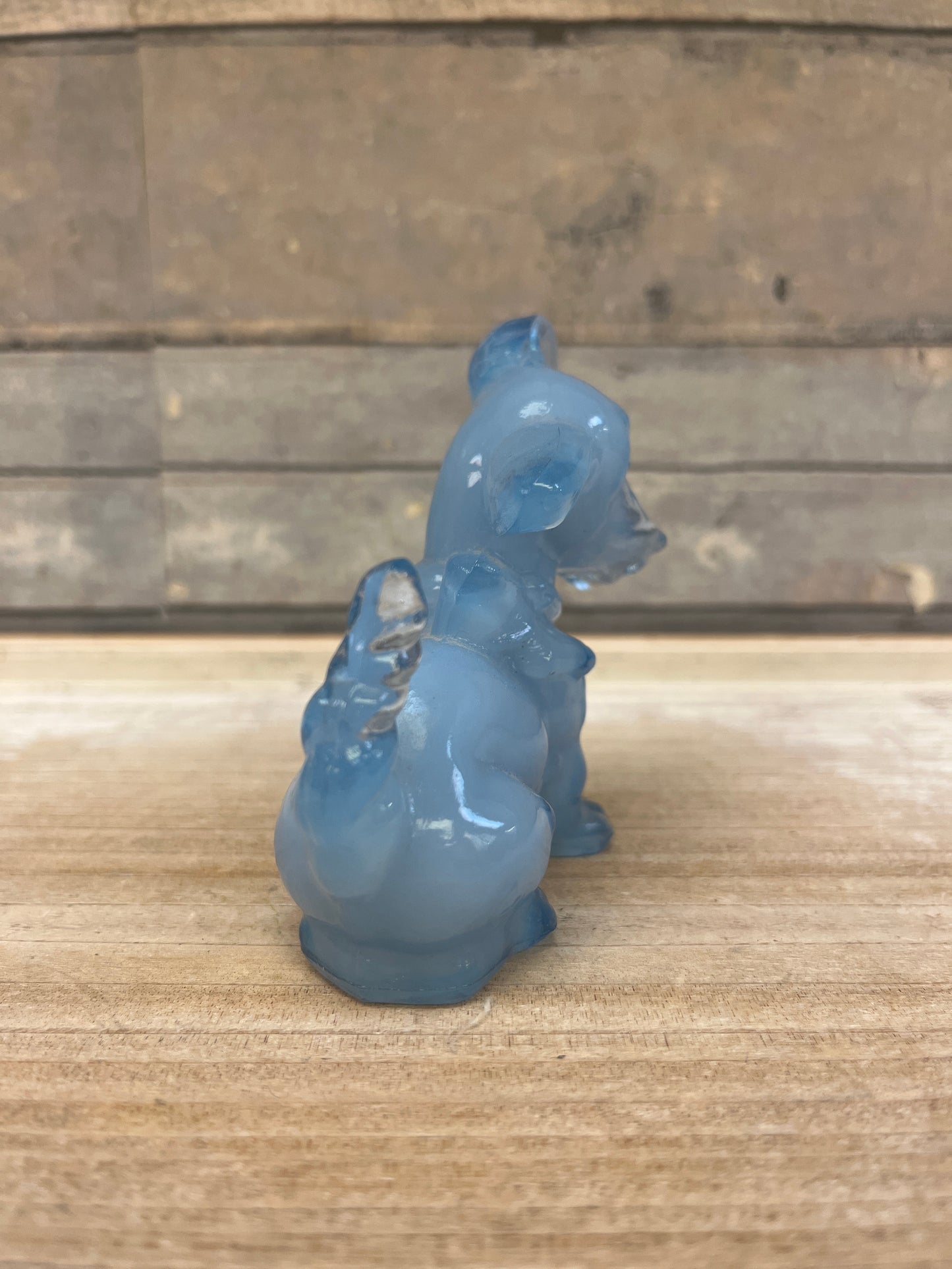 Vintage Boyd Blue Slag Glass Puppy Figurine