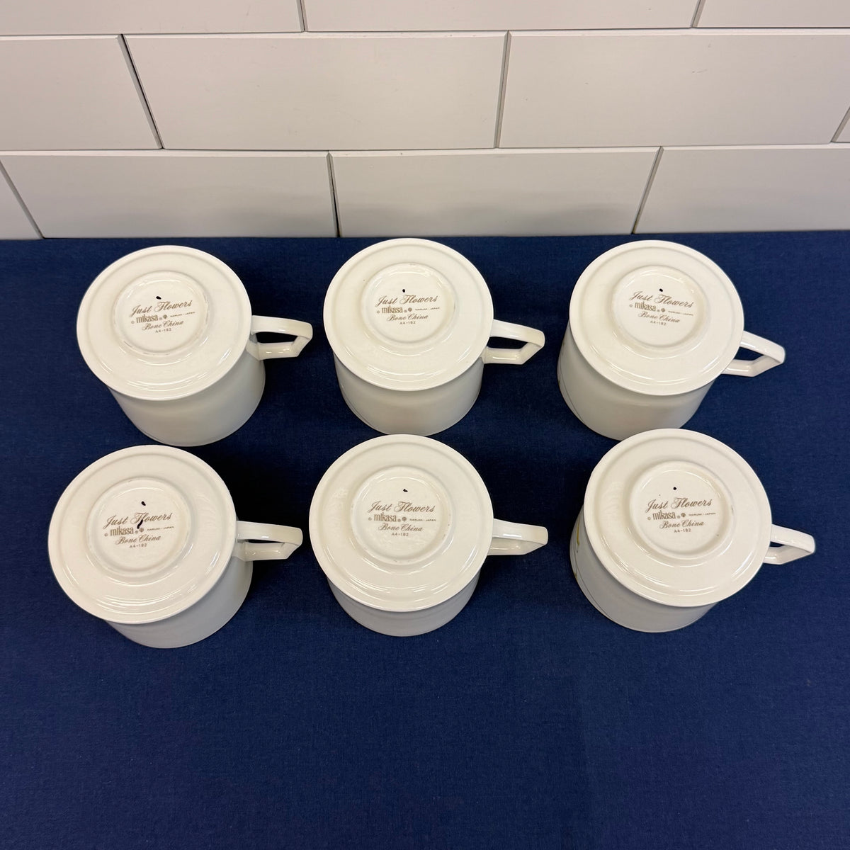 Mikasa Just Flowers Cup & Saucer Set 1980s Service for 6