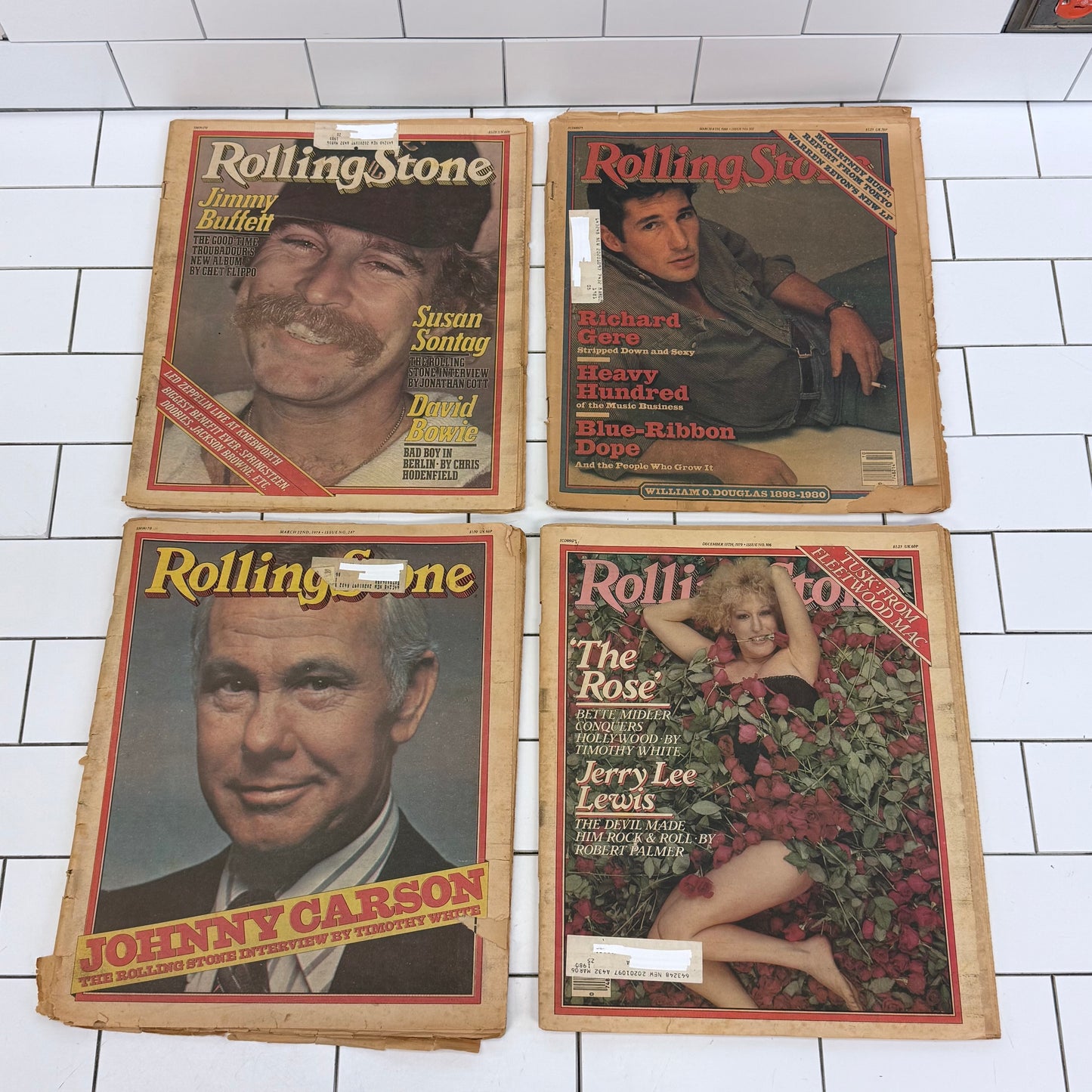 Rolling Stone Magazines Lot of 9 Vintage Issues 1979-1980