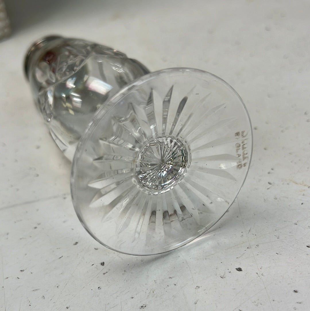 Vintage Stuart Crystal Salt & Pepper Set, Signed