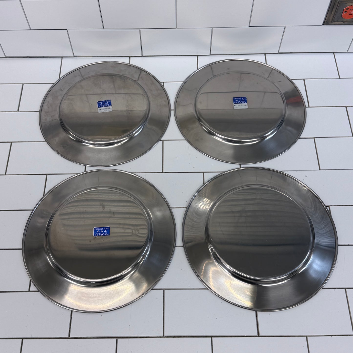 Lundtofte Stainless Steel Dinner Plates Set of 8