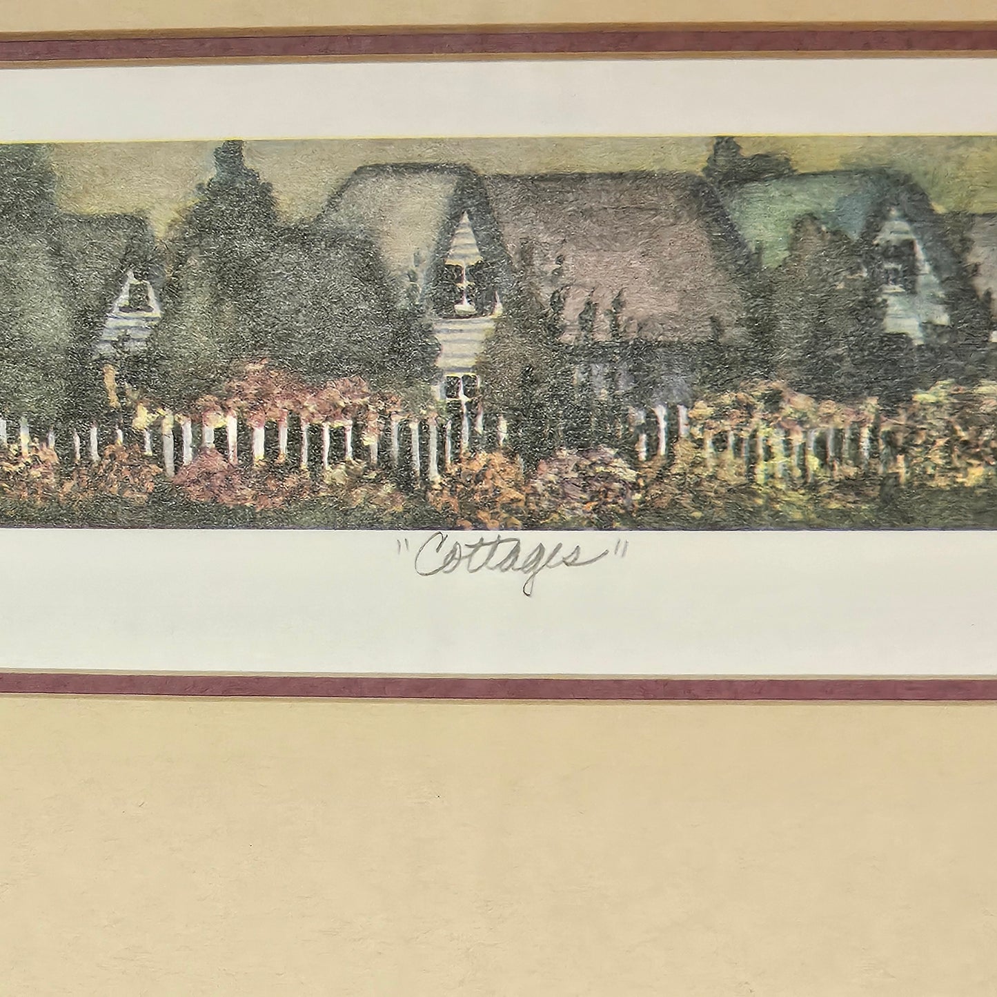 Kathleen Maguire Morolda  "Cottages" Lithograph Signed, 1980s