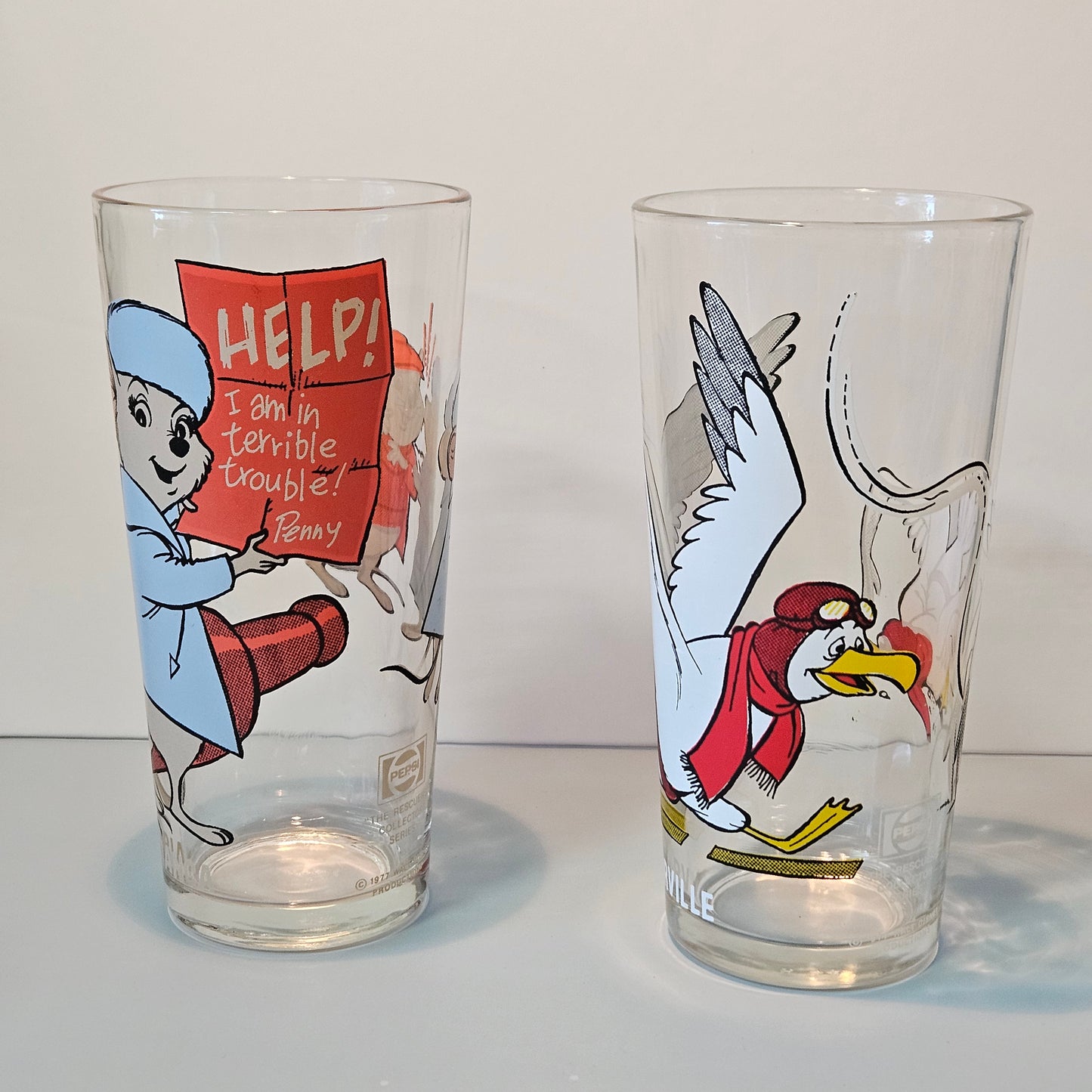 Vintage Pepsi Glassware Collection The Rescuers 1977, Set of 6