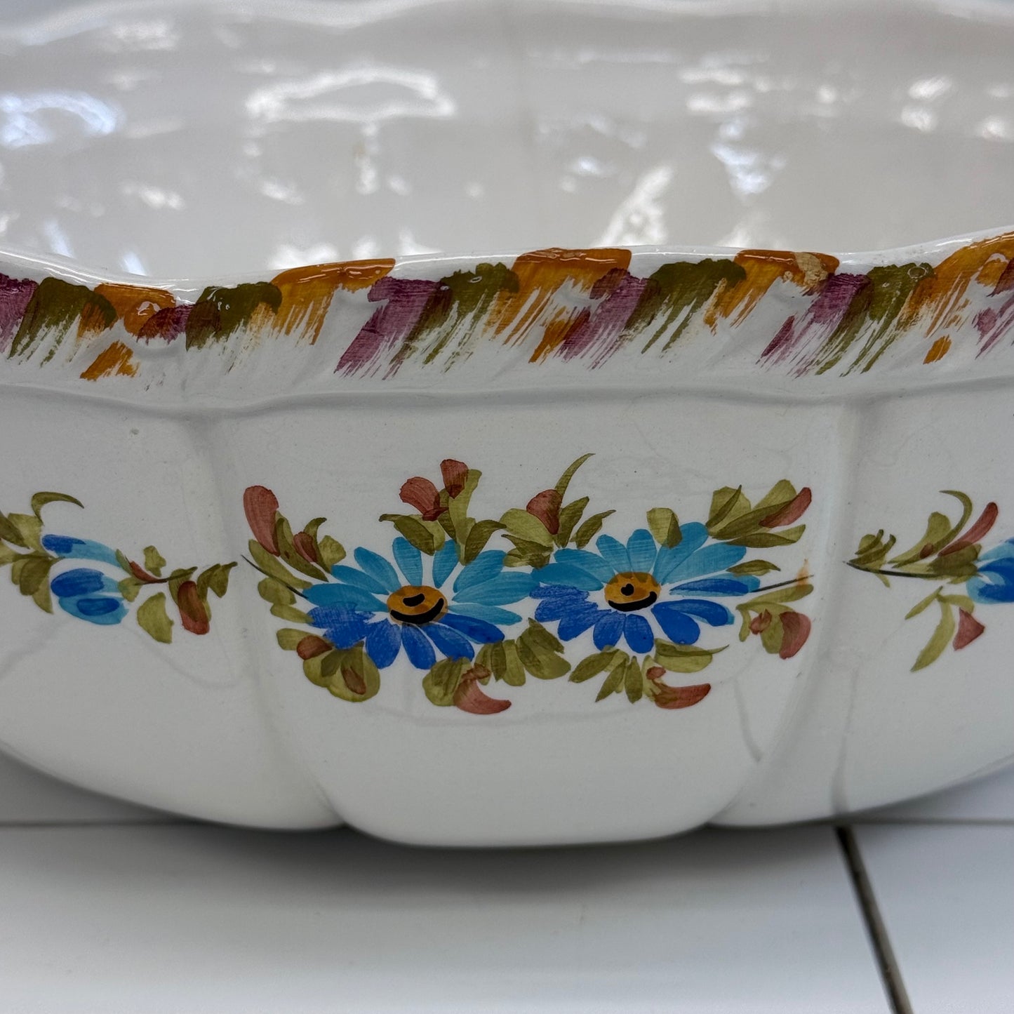 Floral Ceramic Pitcher & Wash Basin Set