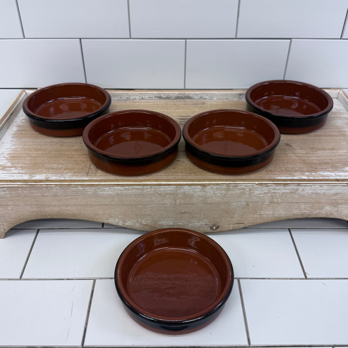 Cermer Spain Terracotta Tapas Dishes Set of 5 Ceramic Bowls