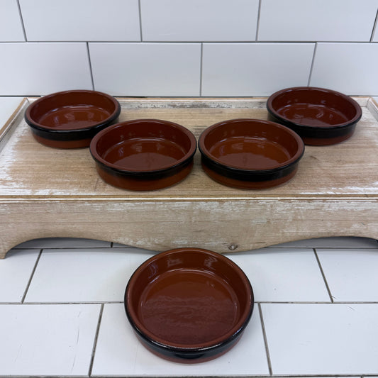 Cermer Spain Terracotta Tapas Dishes Set of 5 Ceramic Bowls