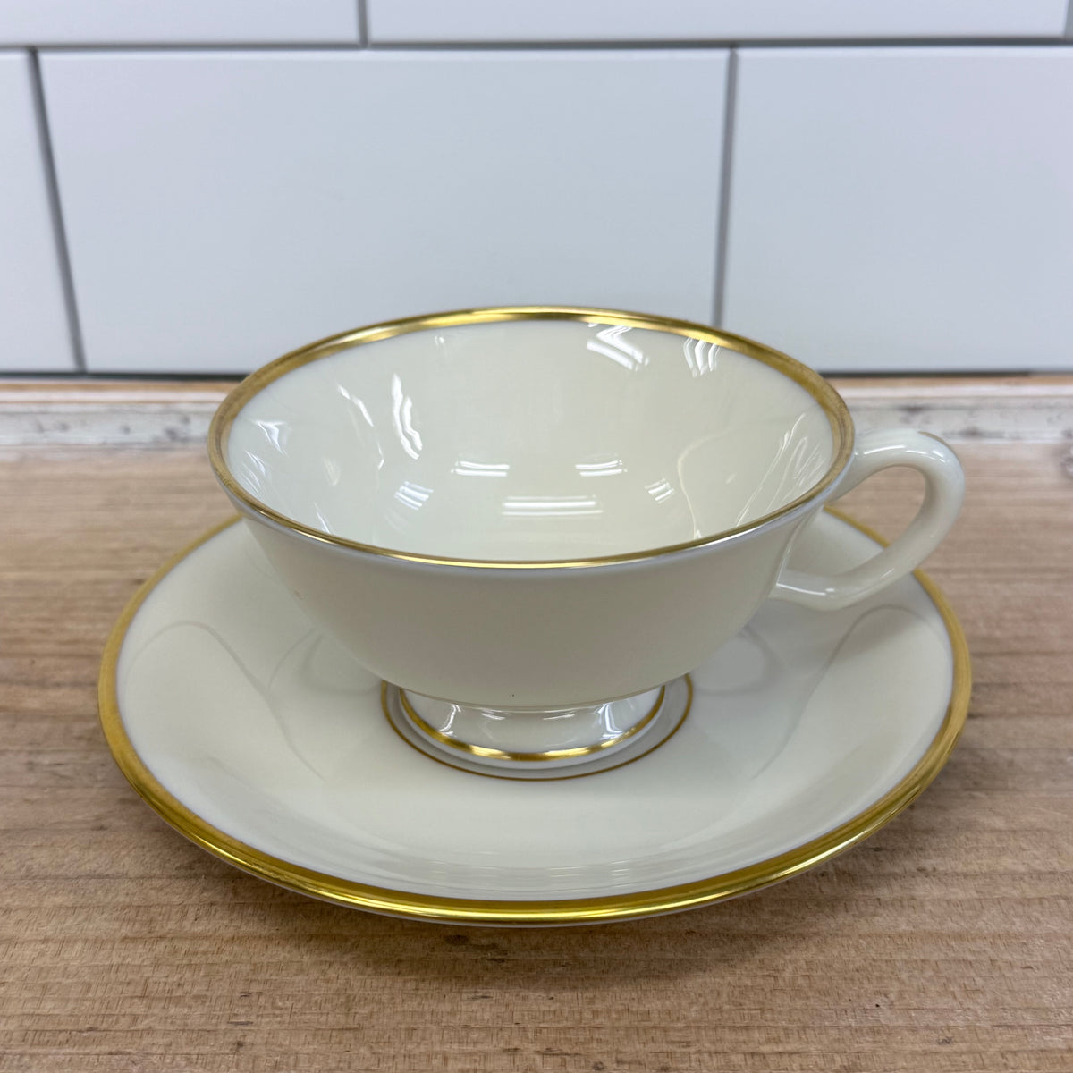 Lenox Mansfield Teacups & Saucers Set of 6 circa 1950