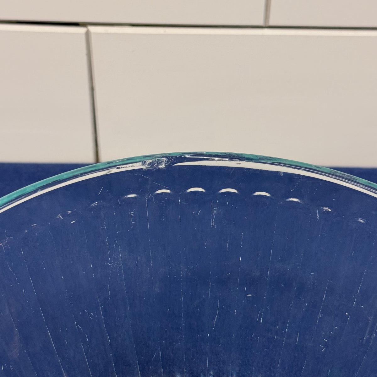 Pyrex Aqua Ribbed Mixing Bowls Set of 4 Vintage 1990s