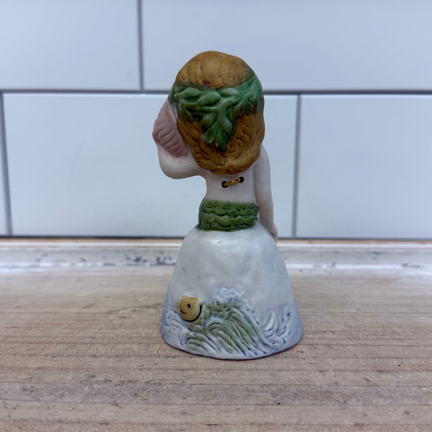 Jasco Adorabelles Mermaid Hand Bell, 1979 Bisque