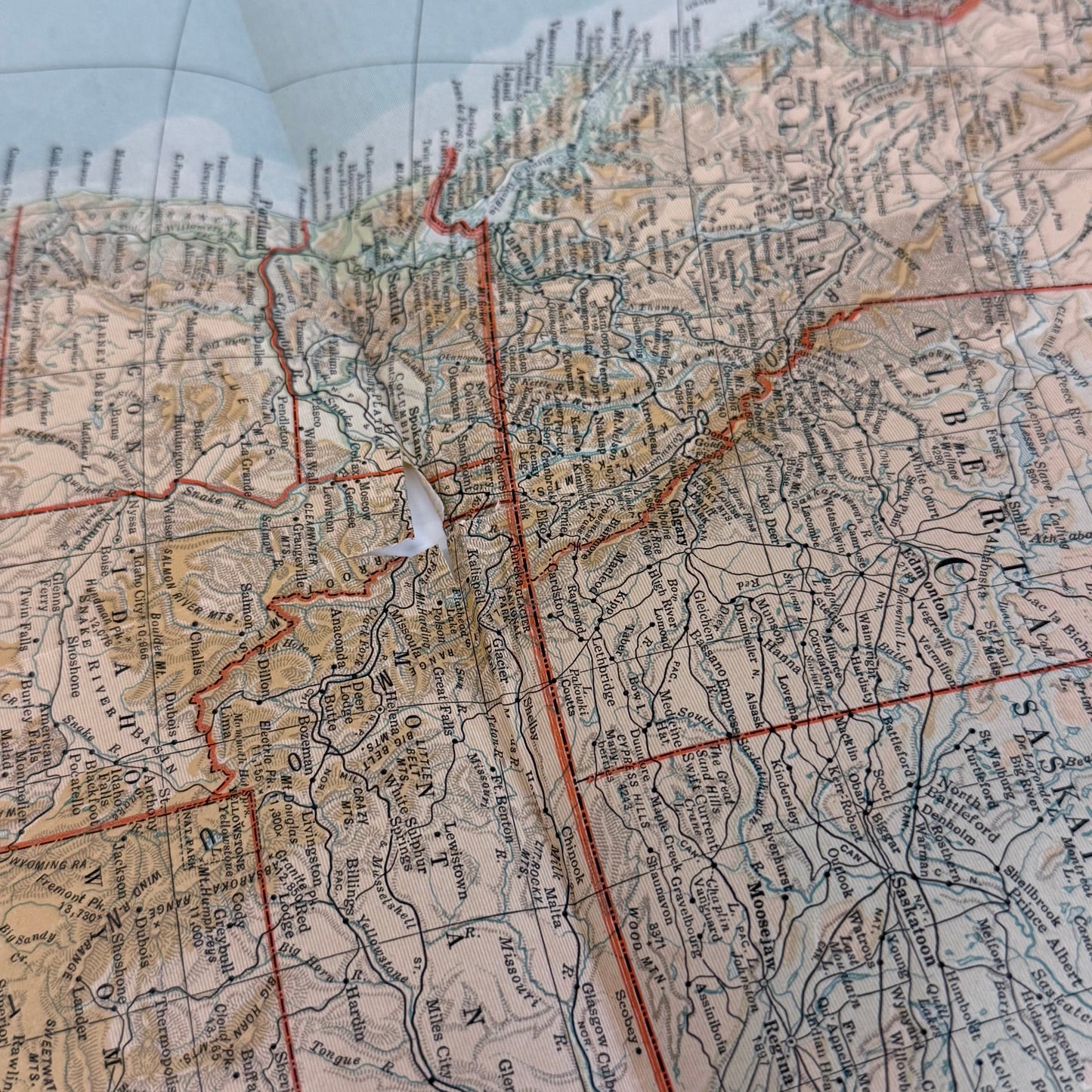 National Geographic North America Antique Folding Map 1924