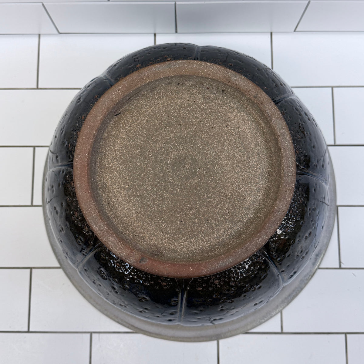 Studio Pottery Blue Glazed Stoneware Centerpiece Bowl