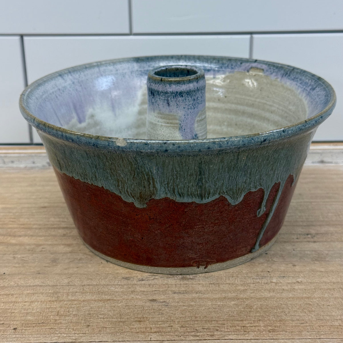 Studio Pottery Stoneware Bundt Cake Pan Ring Mold