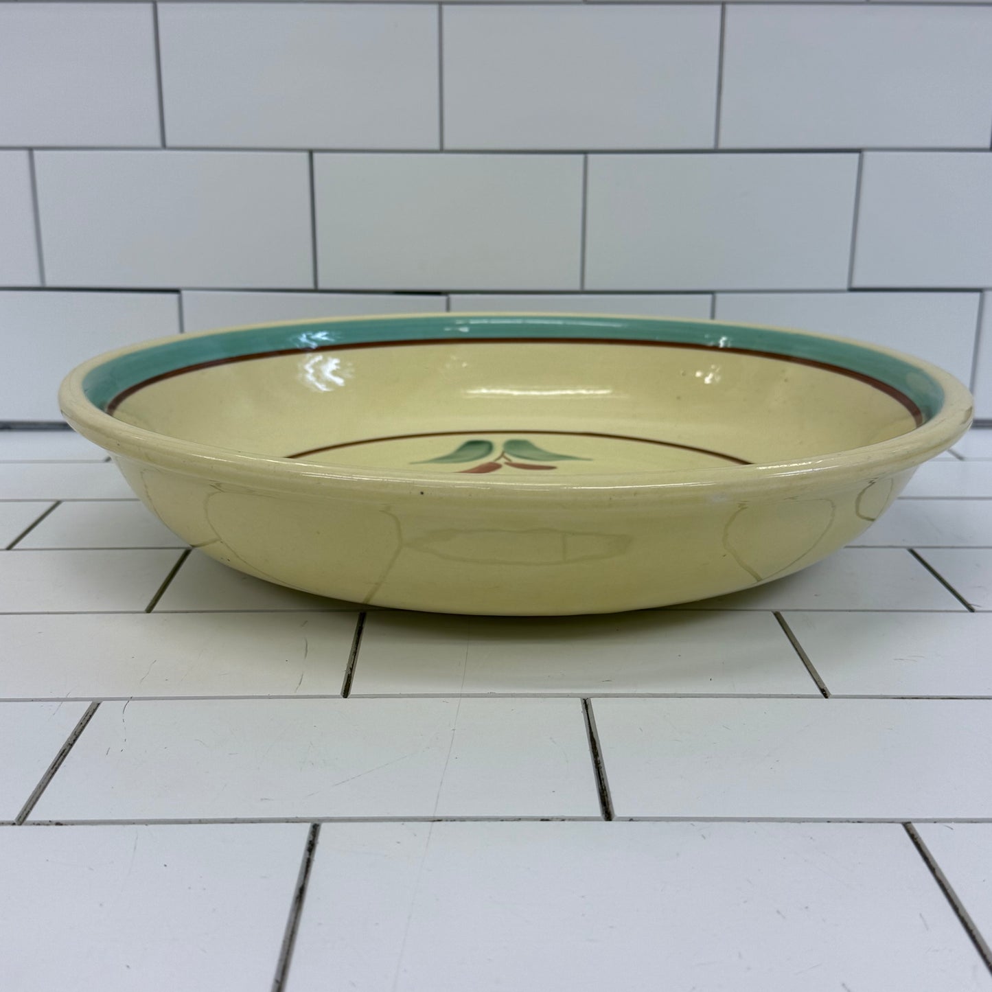 Robinson Ransbottom Floral Stoneware Bowl 1950s