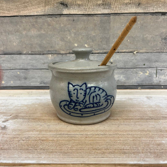 Eldreth Style Cat Salt Glazed Jar