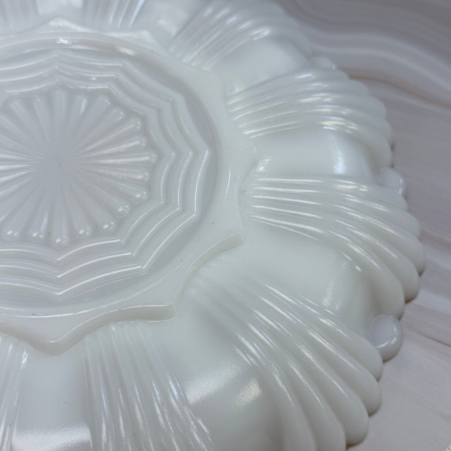 Anchor Hocking Gilded Milk Glass Deviled Egg Serving Tray