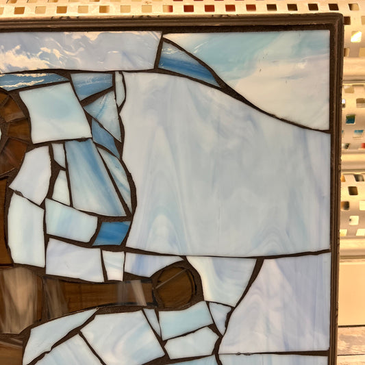 TD Mosaics Framed Slag Glass Anchor Art