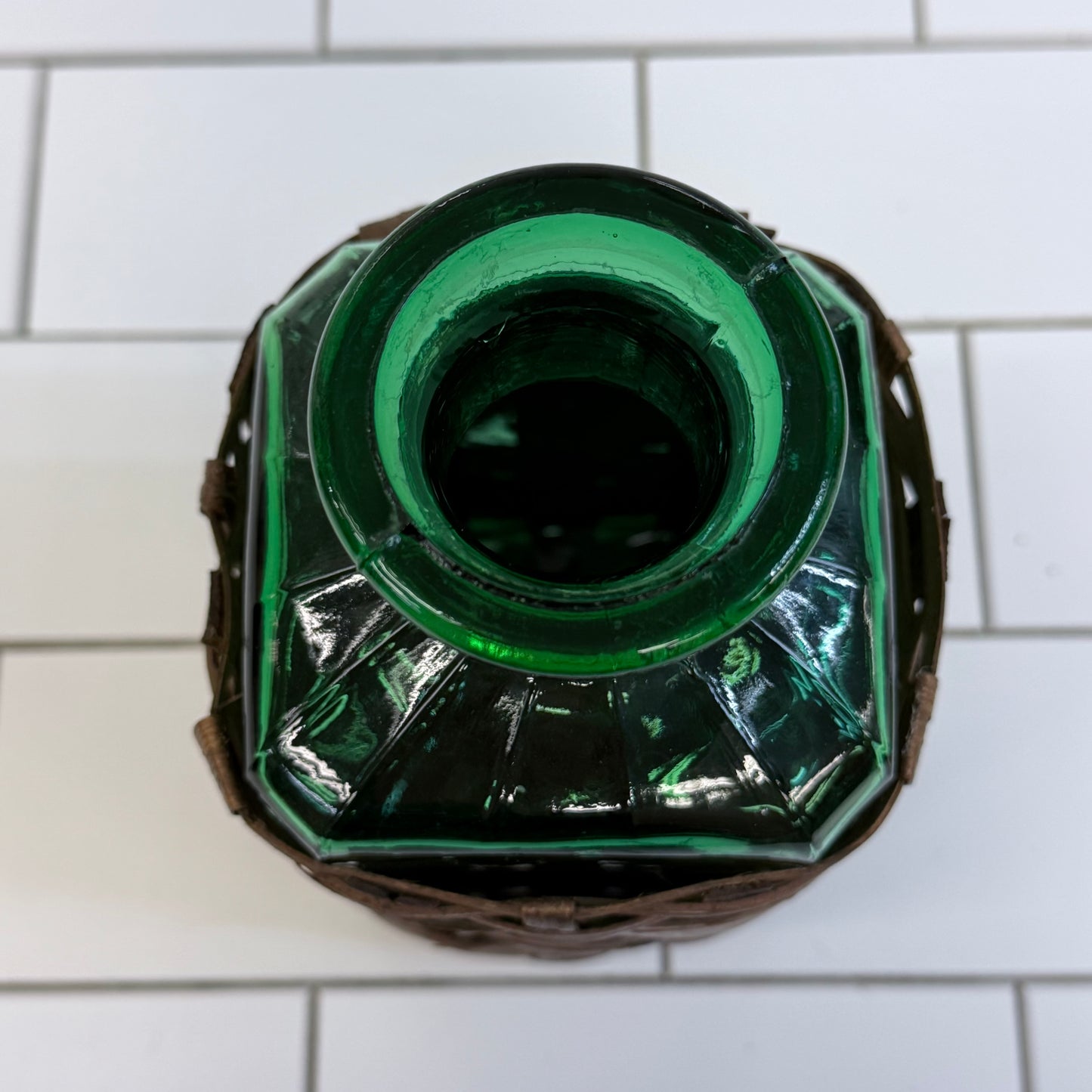 Spanish Emerald Green Art Glass Decanter & Pitcher Set 1960s