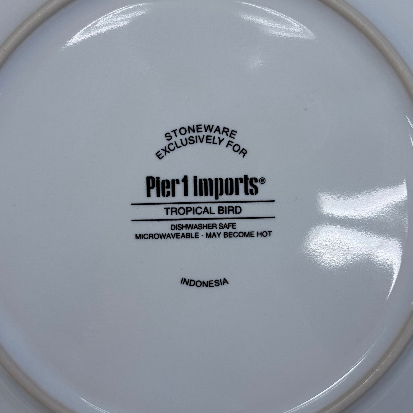 Pier 1 Tropical Bird Stoneware Salad Plates Set of 4 2010s