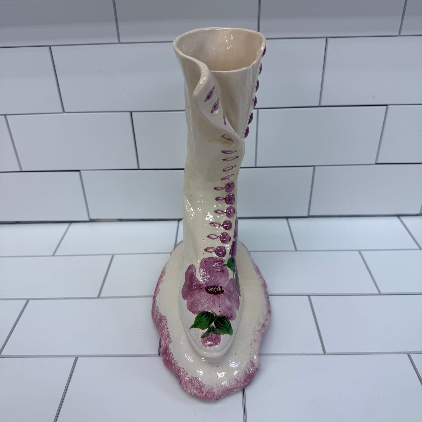 Clinchfield Boot Vase, Artware Pottery Victorian