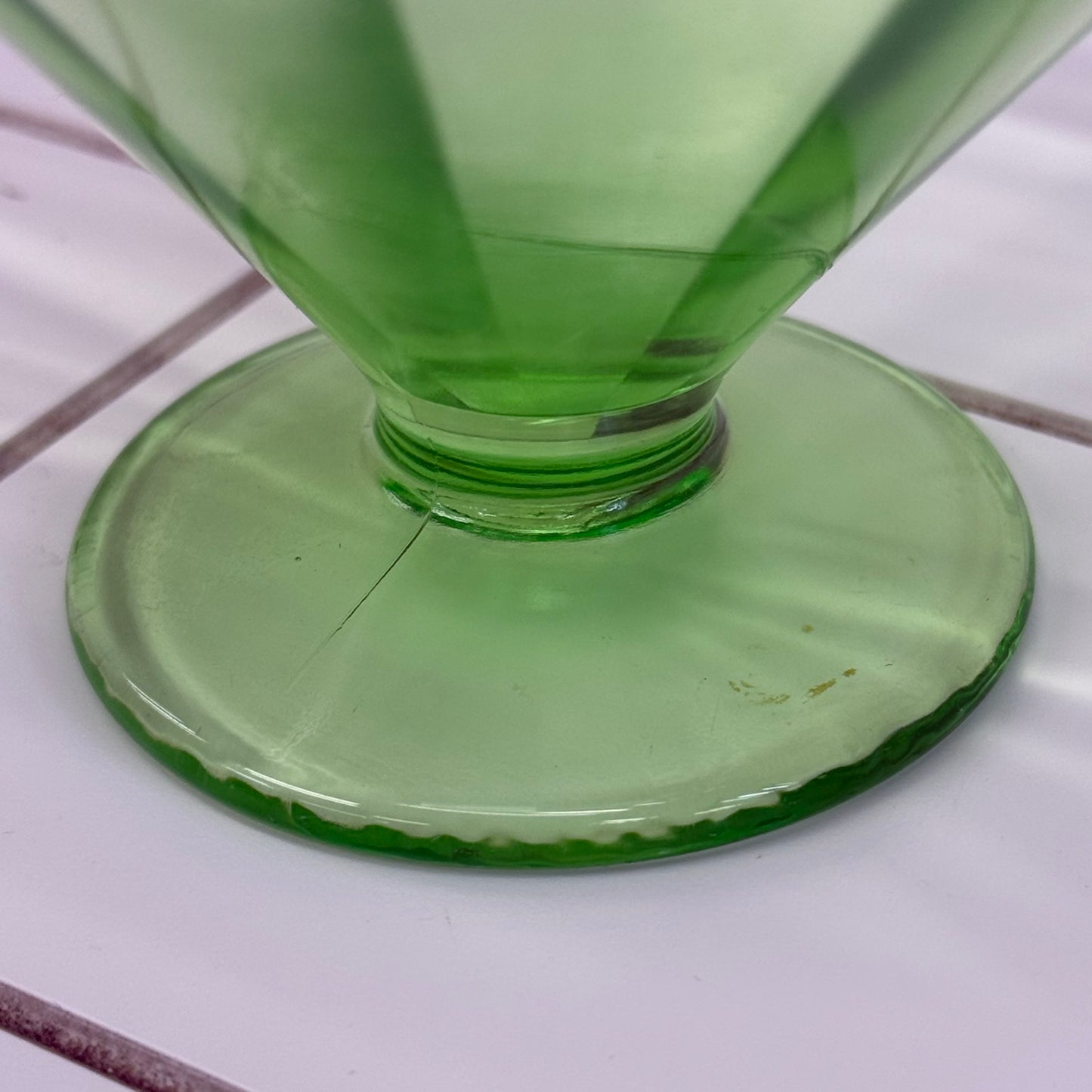 Federal Glass Uranium Glass Sherbet Dishes Set of 8