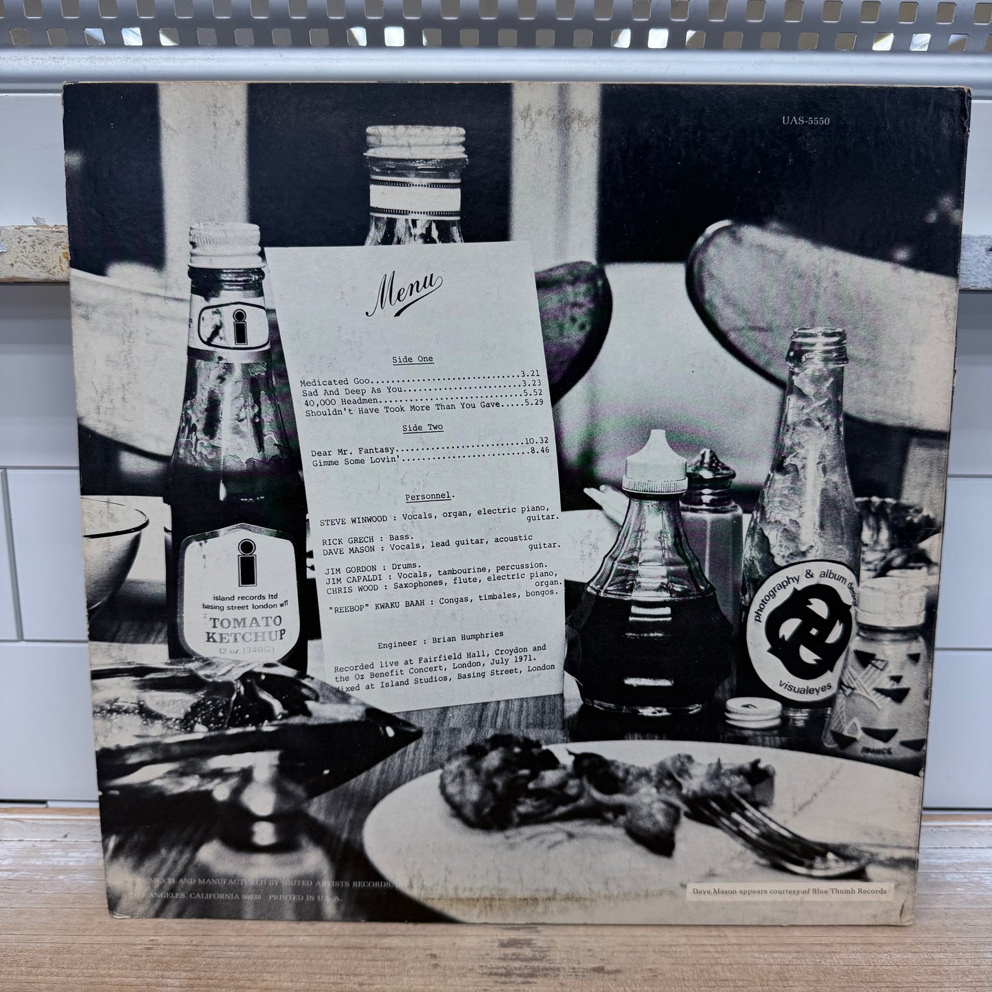 Traffic Welcome to the Canteen Vinyl Record 1971 #UAS5550