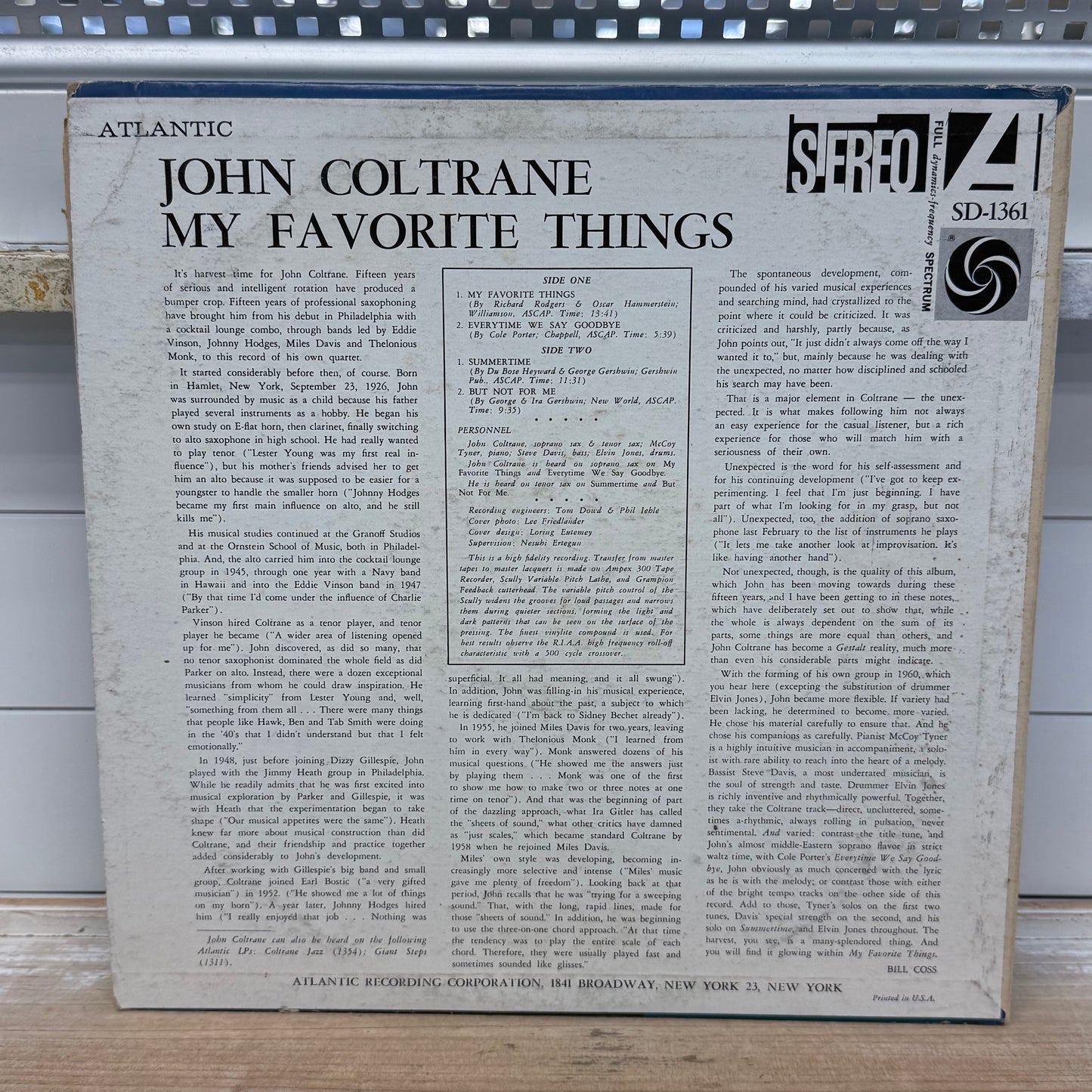 John Coltrane My Favorite Things Vinyl Record, 1961