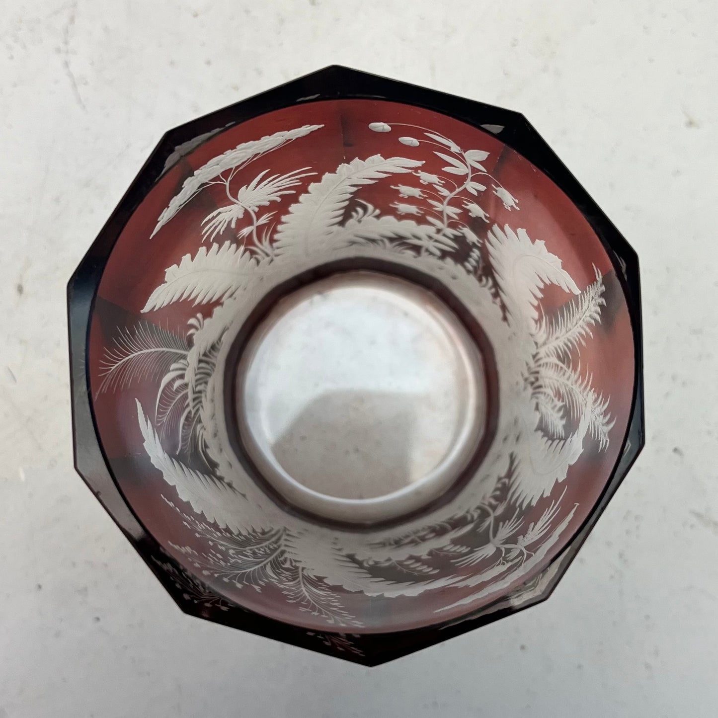 Cut to Clear Botanical Ruby Glass