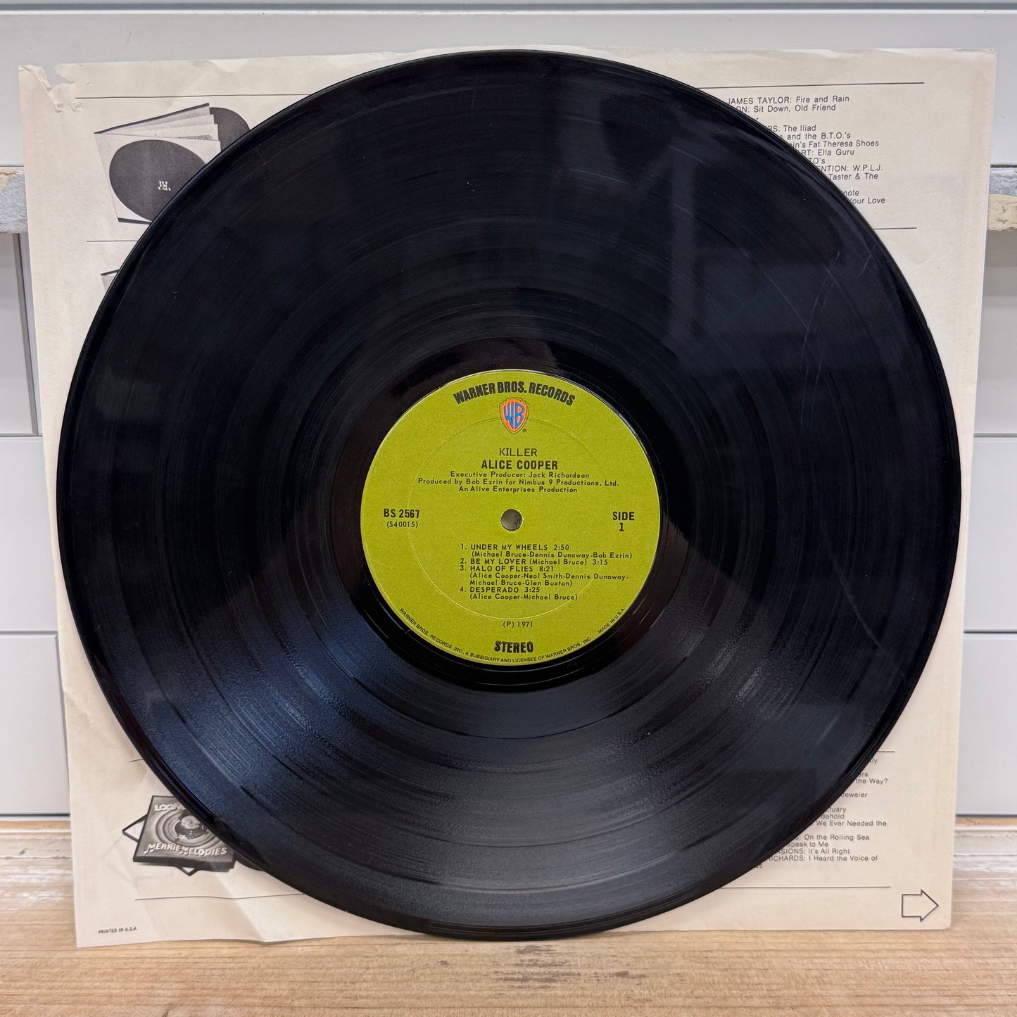 Alice Cooper Killer Vinyl Record LP 1971 #BS 2567