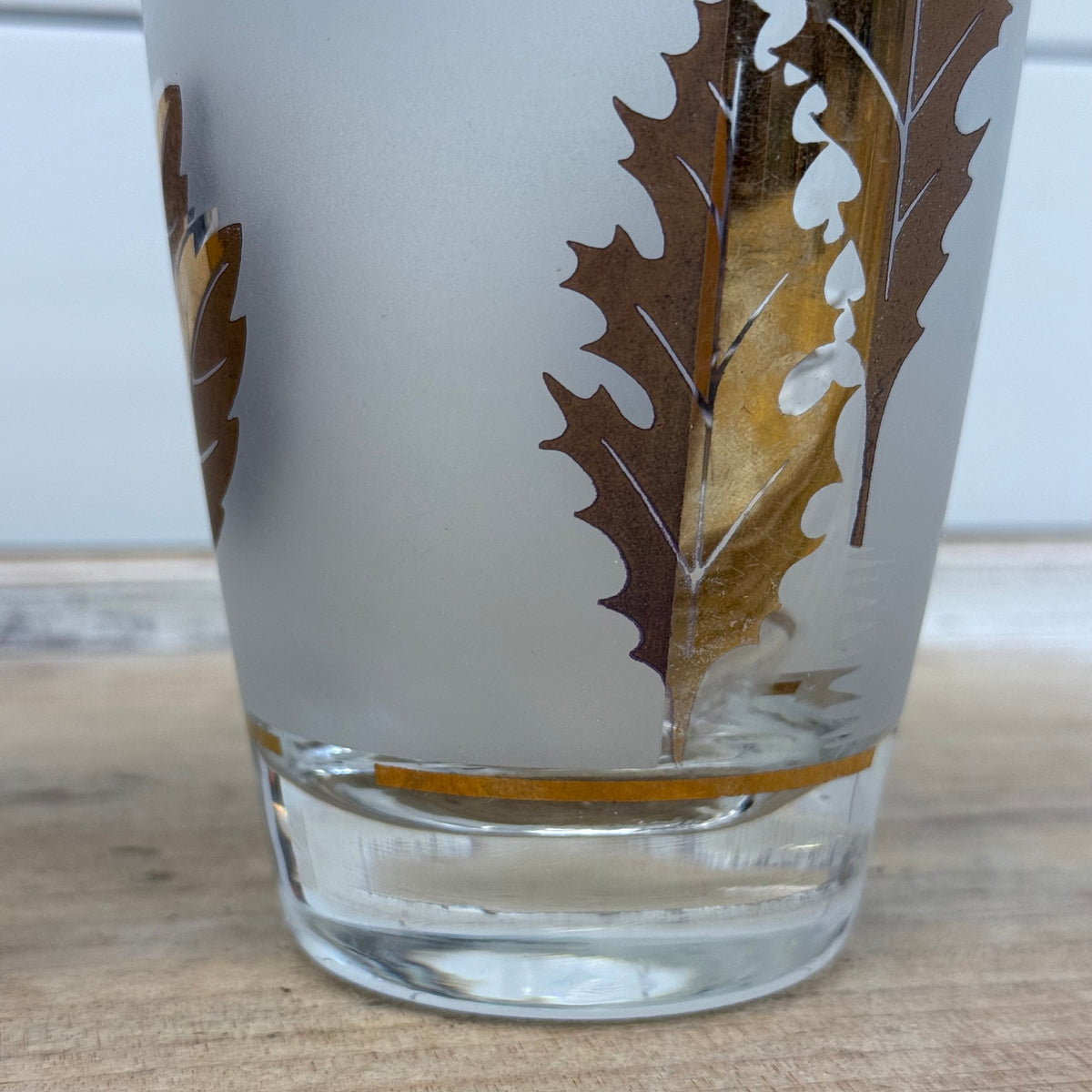 Libbey Golden Foliage Glassware Set of 9 Vintage