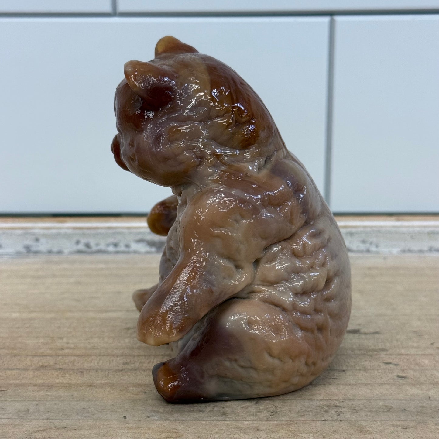 Mosser Slag Glass Sitting Bear Rare Paperweight Figurine