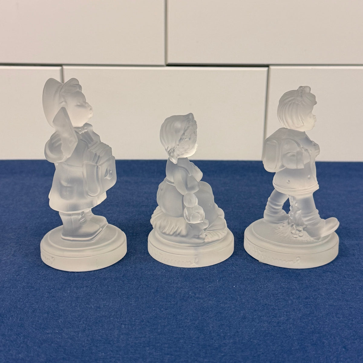 Goebel Germany Frosted Crystal Figurines Set of 7
