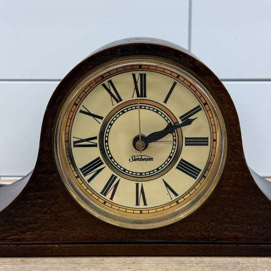 Sunbeam Electric Tambour Mantel Clock 1950s Vintage