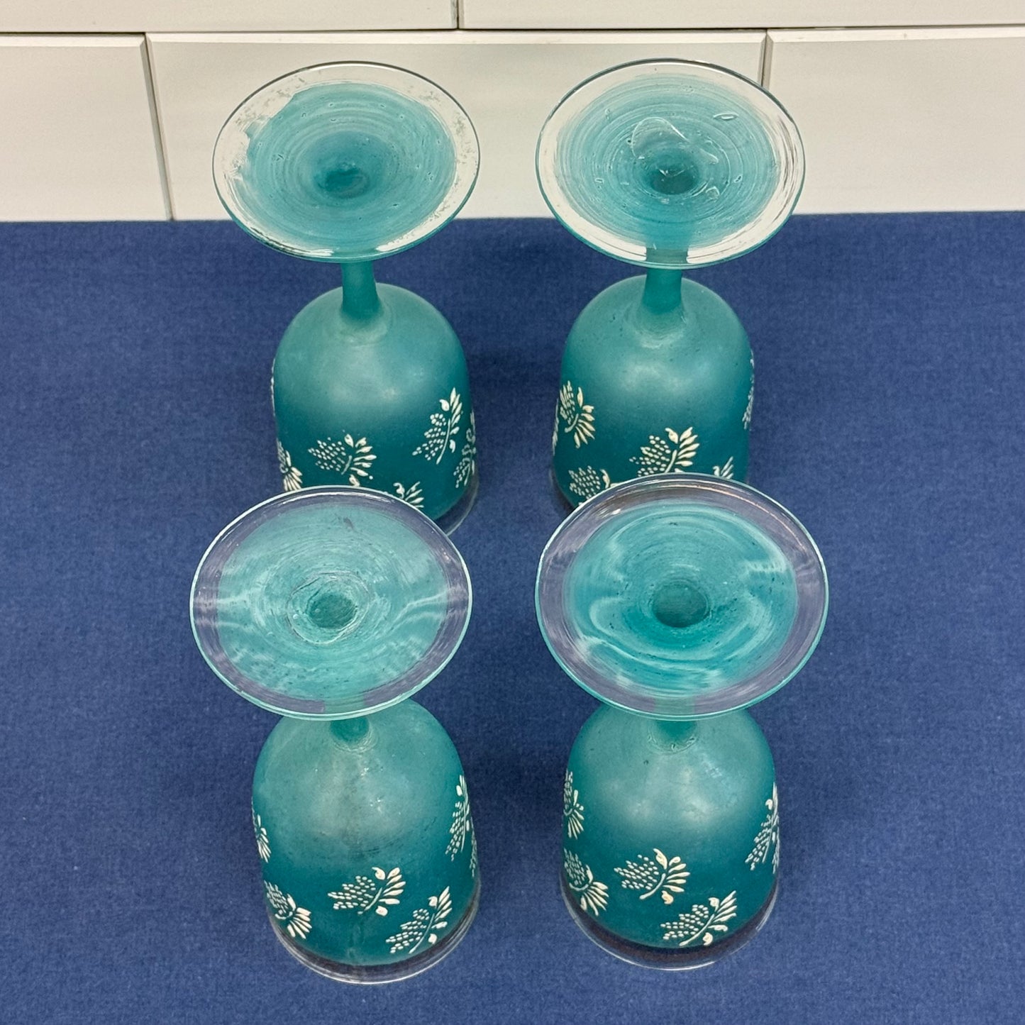 Frosted Glass Decanter & Cordial Set Mid-Century Drinkware