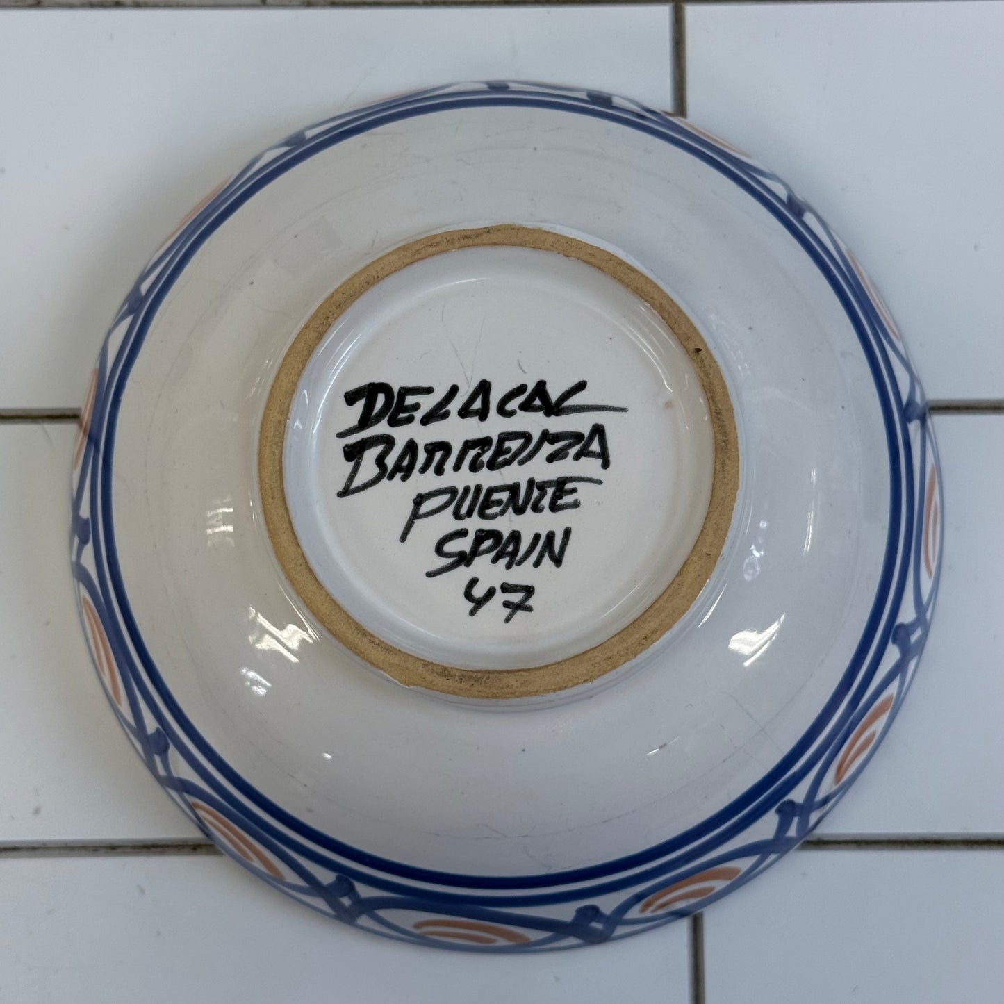 De La Cal Barreira Puente Spanish Floral Ceramic Bowl
