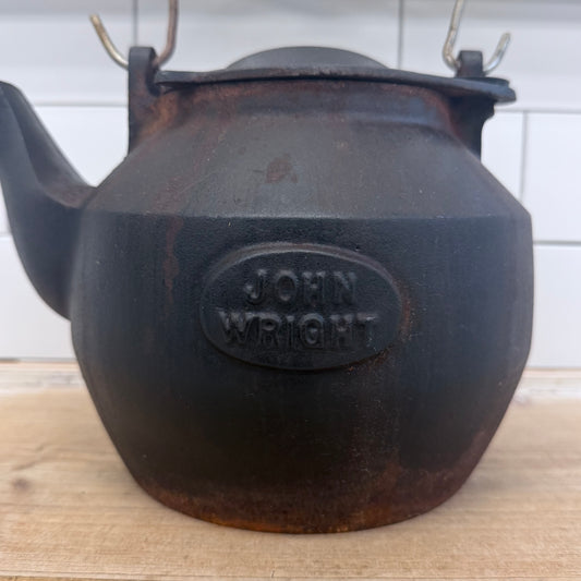 John Wright Cast Iron Tea Kettle Pennsylvania 1970s