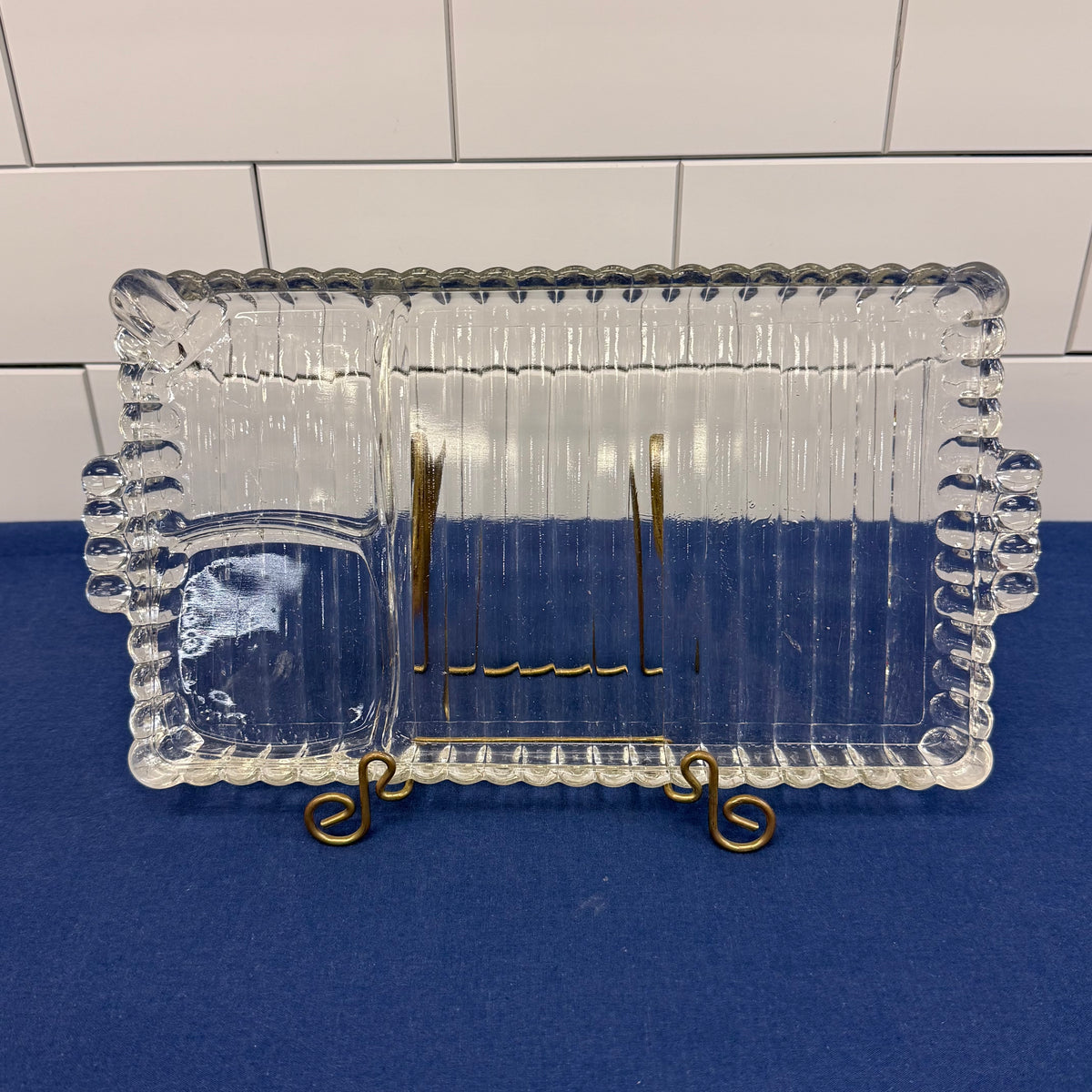 Hazel Atlas Ball & Rib Divided Snack Trays Set of 4