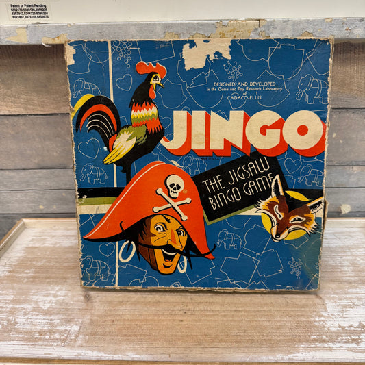 Cadaco-Ellis Jingo Jigsaw Bingo Game in Box, 1941