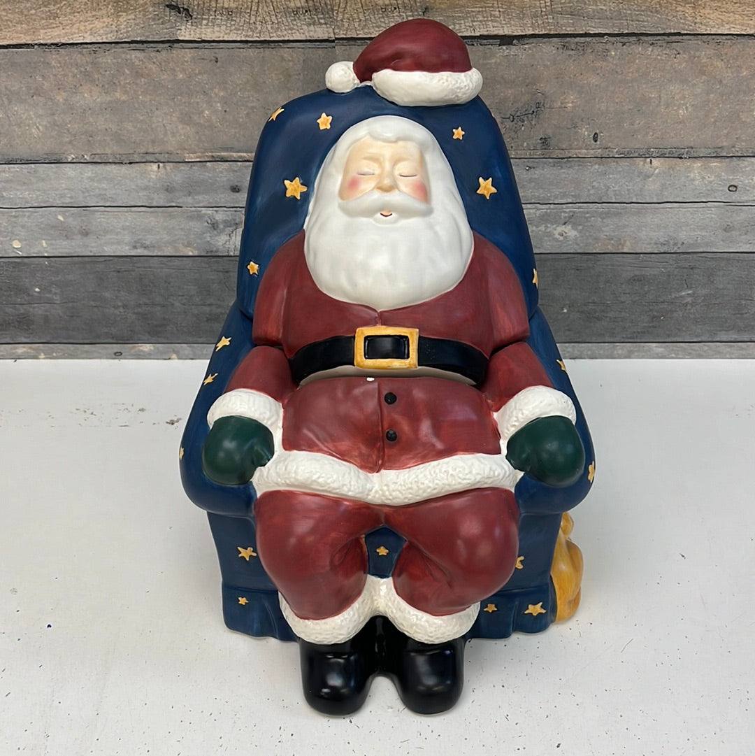 Sakura Warren Kimble "Sleeping Santa" Hand-painted Cookie Jar, 2002