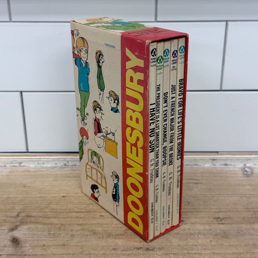G.B. Trudeau Doonesbury 5 Book Boxed Set Popular Library 1970s