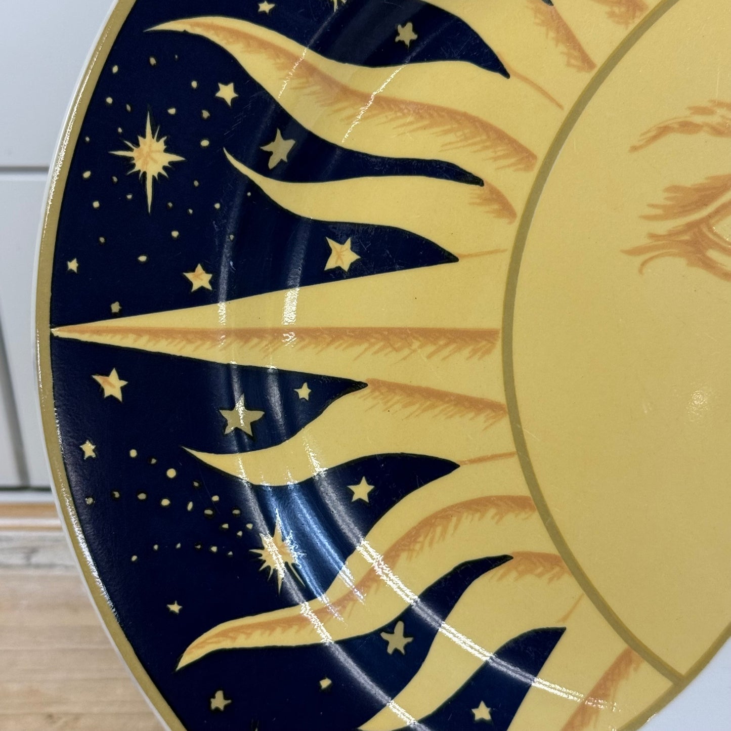 Vitromaster Galaxy Sun Moon Celestial Stoneware Plate 1993